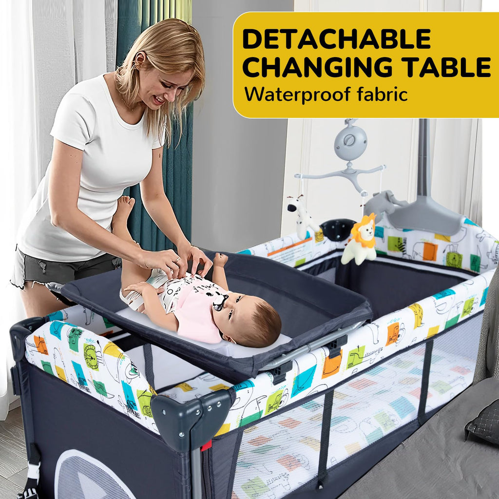 5 in 1 Baby Bedside Sleeper with Changing Table and Mattress R758205