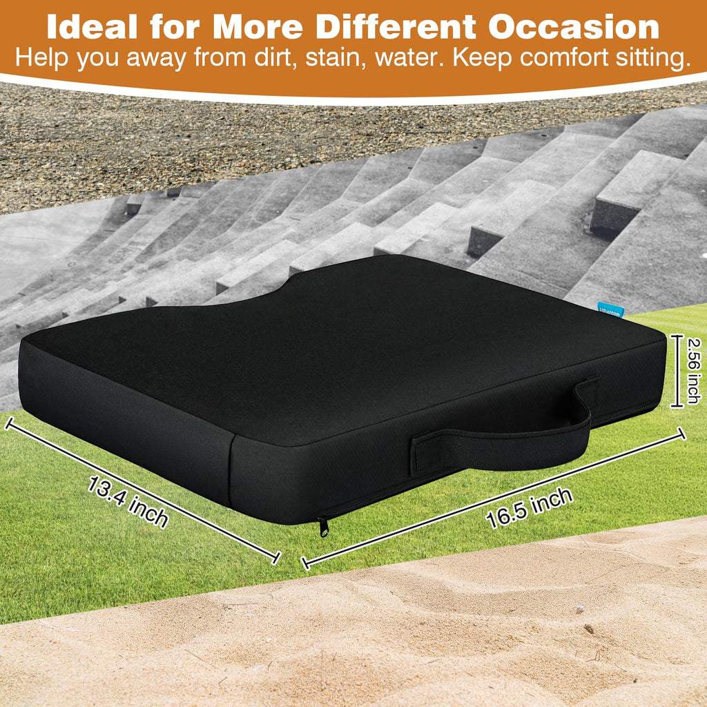 Portable Extra Thick Waterproof Stadium Seat Cushions with Handle, 2PCS X593476