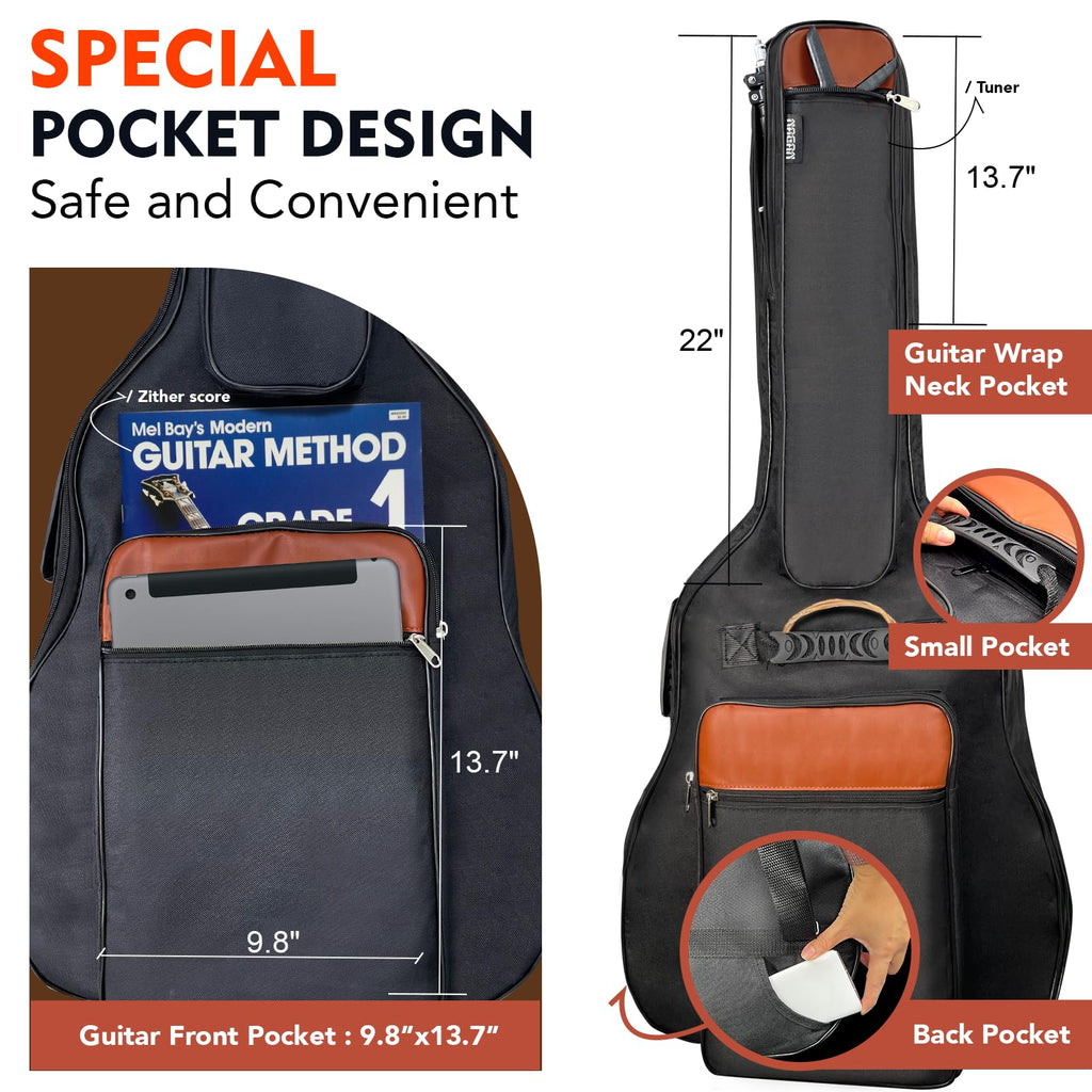 Acoustic Guitar Bag with 0.5-inch Padding (Black) C596565