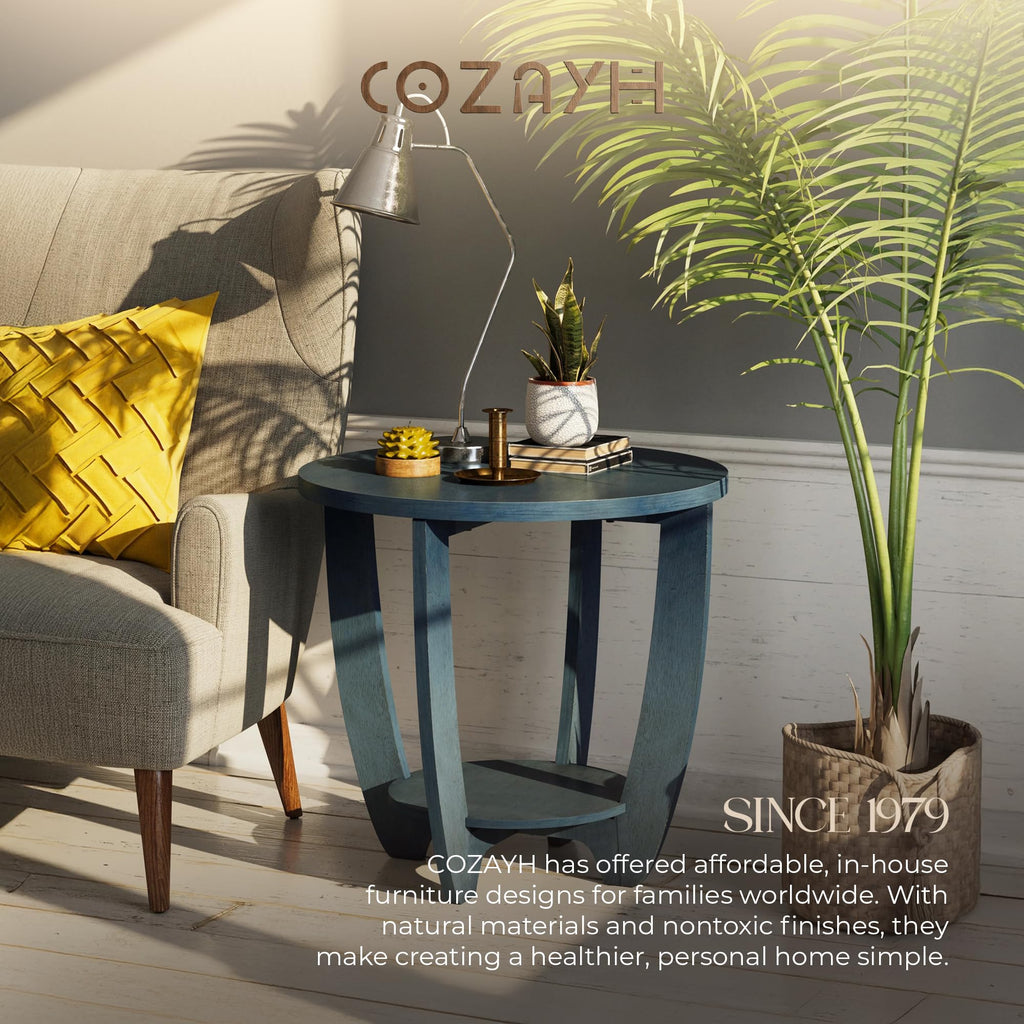 Round End Table with Storage Shelf S833235