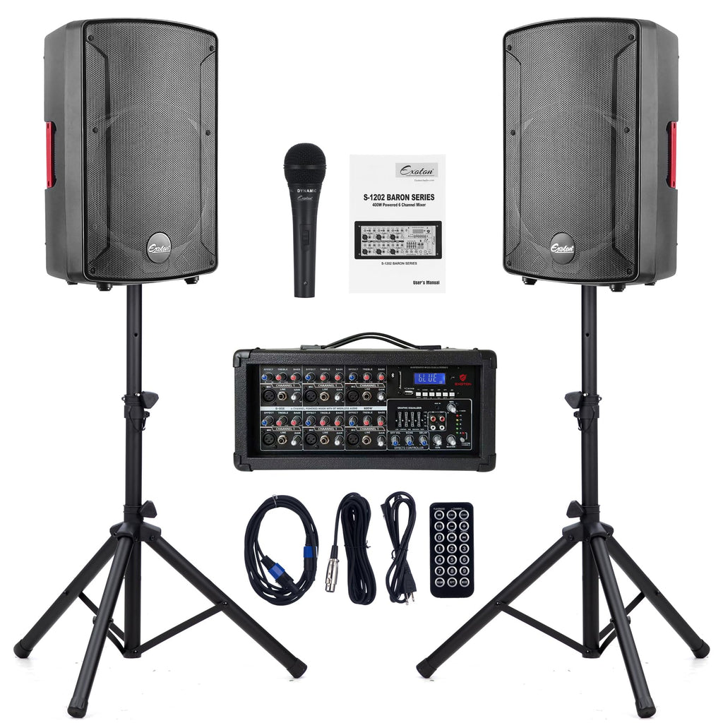 2000W Bluetooth PA System with Powered Mixer Set I38063