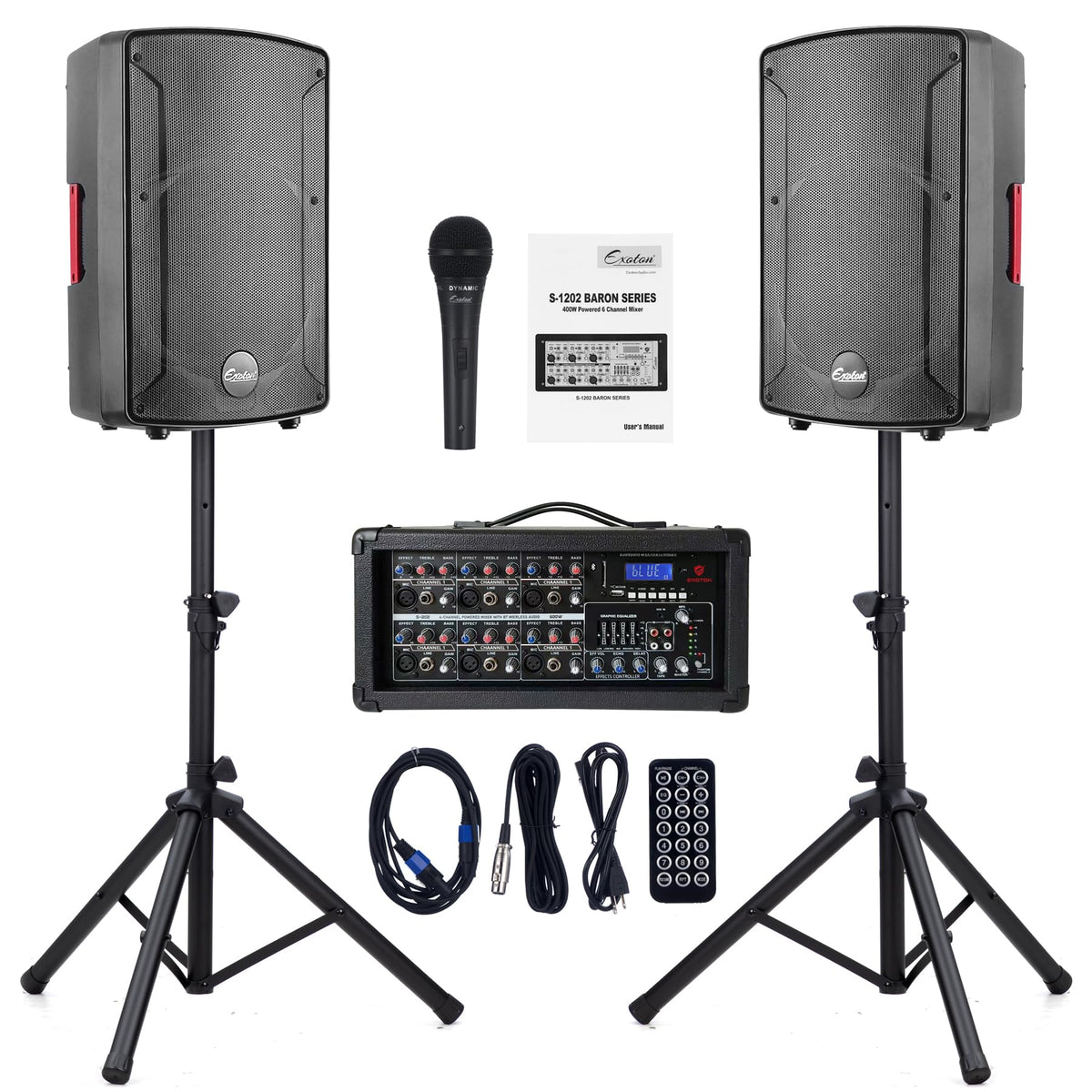 2000W Bluetooth PA System with Powered Mixer Set I38063