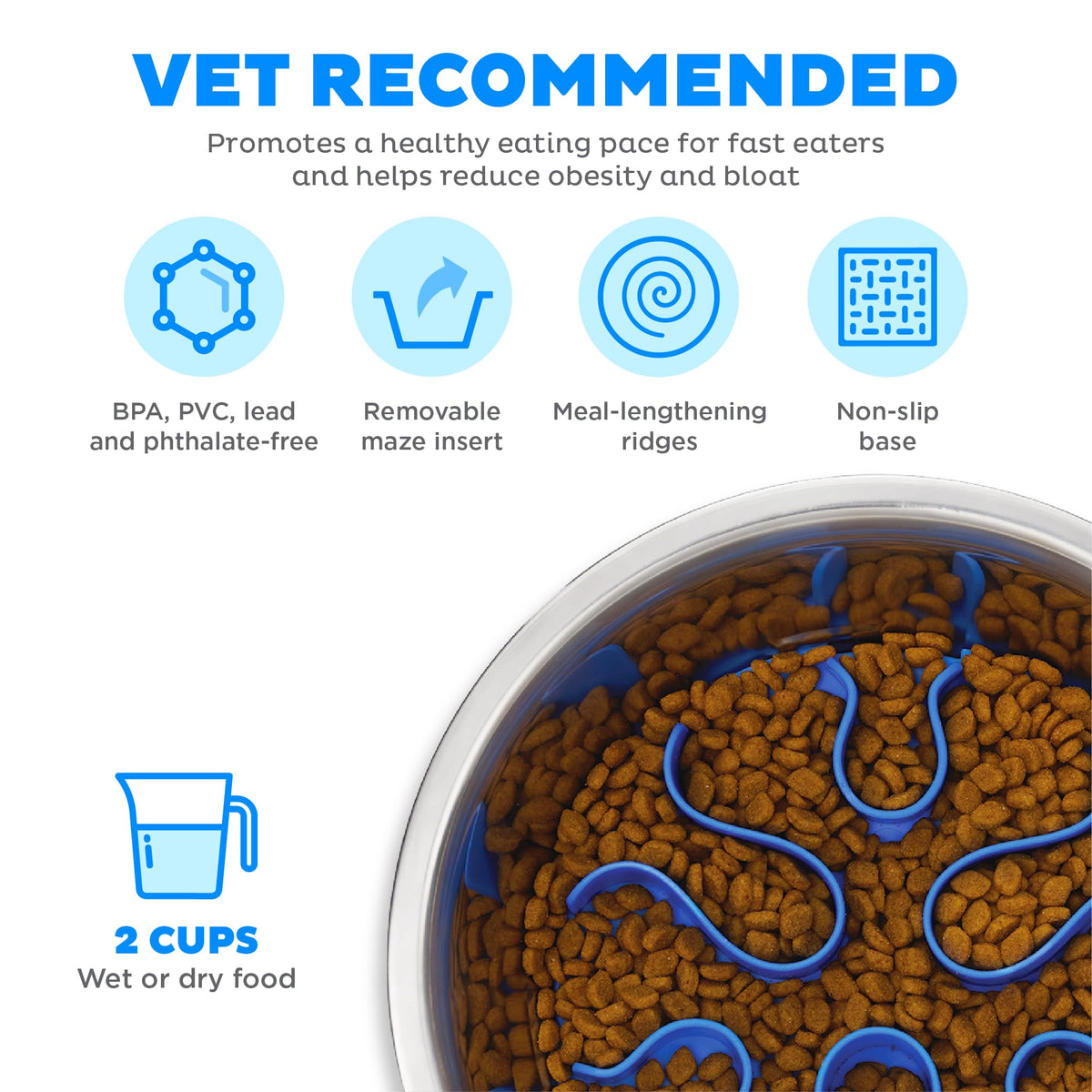 Stainless Steel Slow Feed Dog Bowl T23630