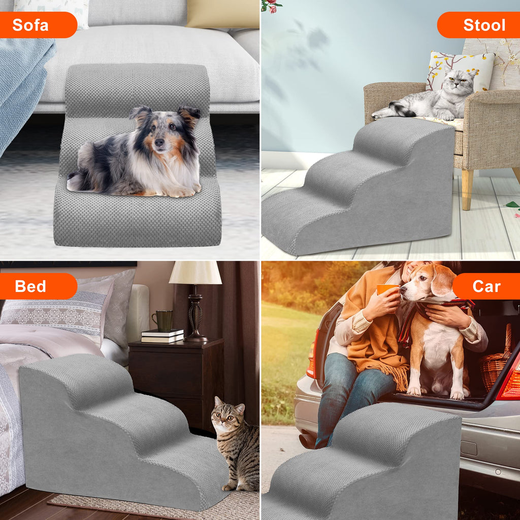 3 Tiers High Density Foam Non-Slip Dog Stairs X796