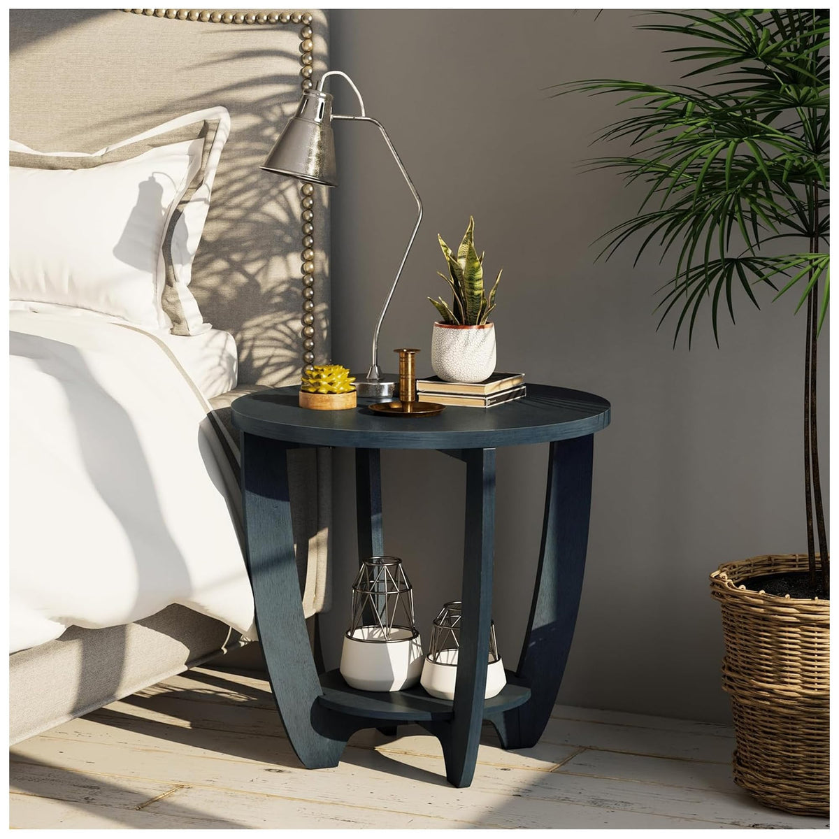 Round End Table with Storage Shelf S833235