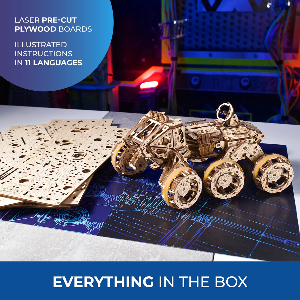3D Wooden Puzzle Mechanical Model with Spring Drive W39768