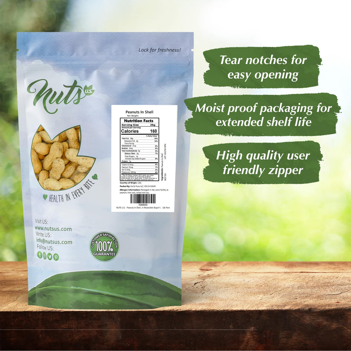 Whole In Shell Unsalted Peanuts 2 LBS P931
