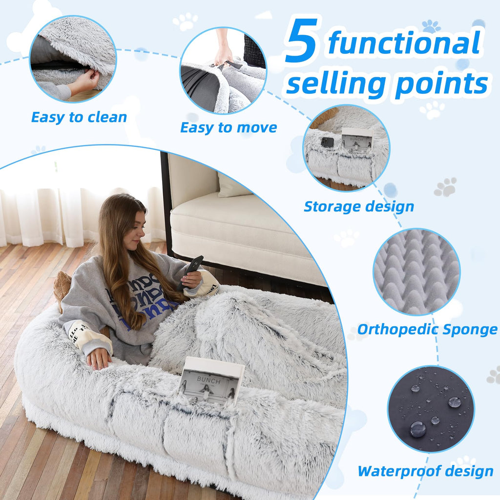 Grey Human Dog Bed J1013