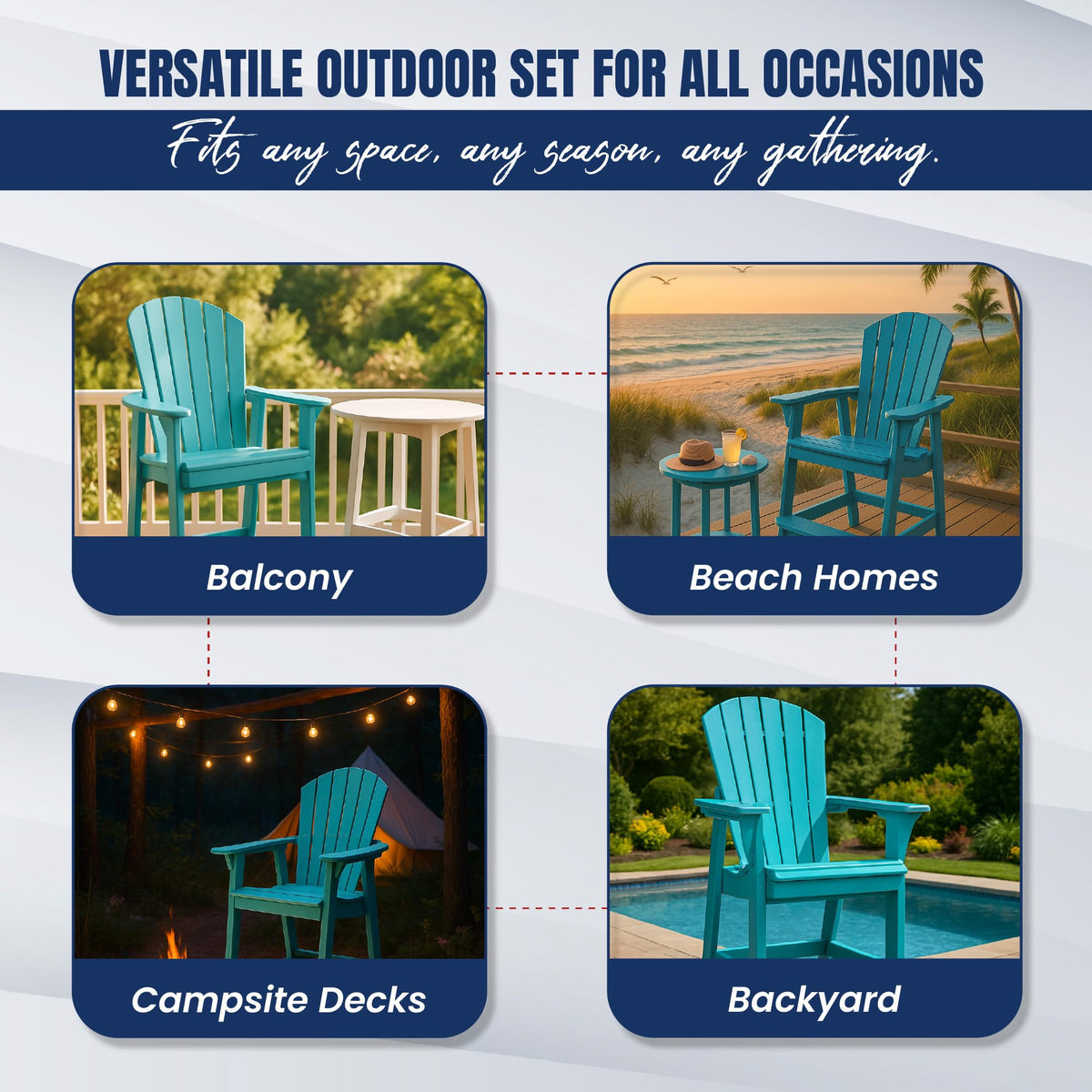 Teal HDPE Adirondack Chair X655