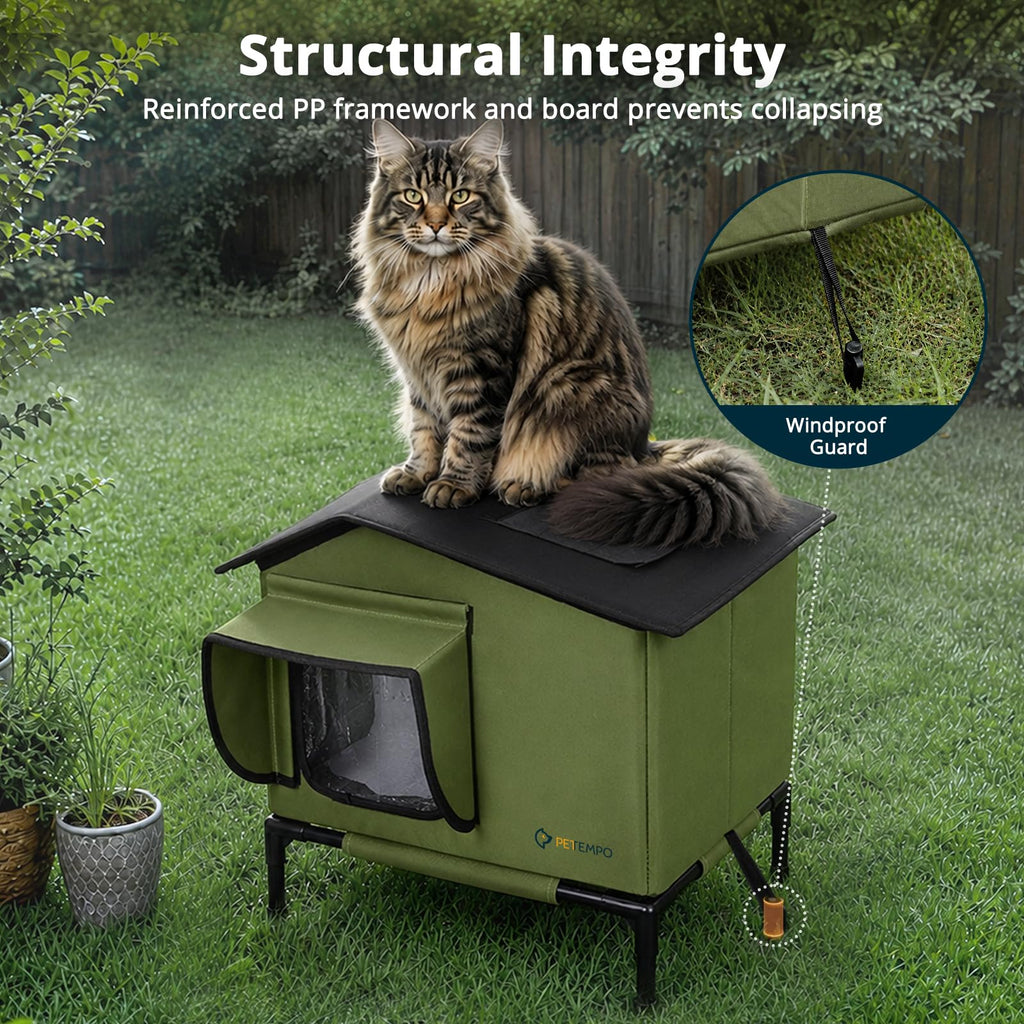 Weatherproof Insulated Outdoor Cat House C329