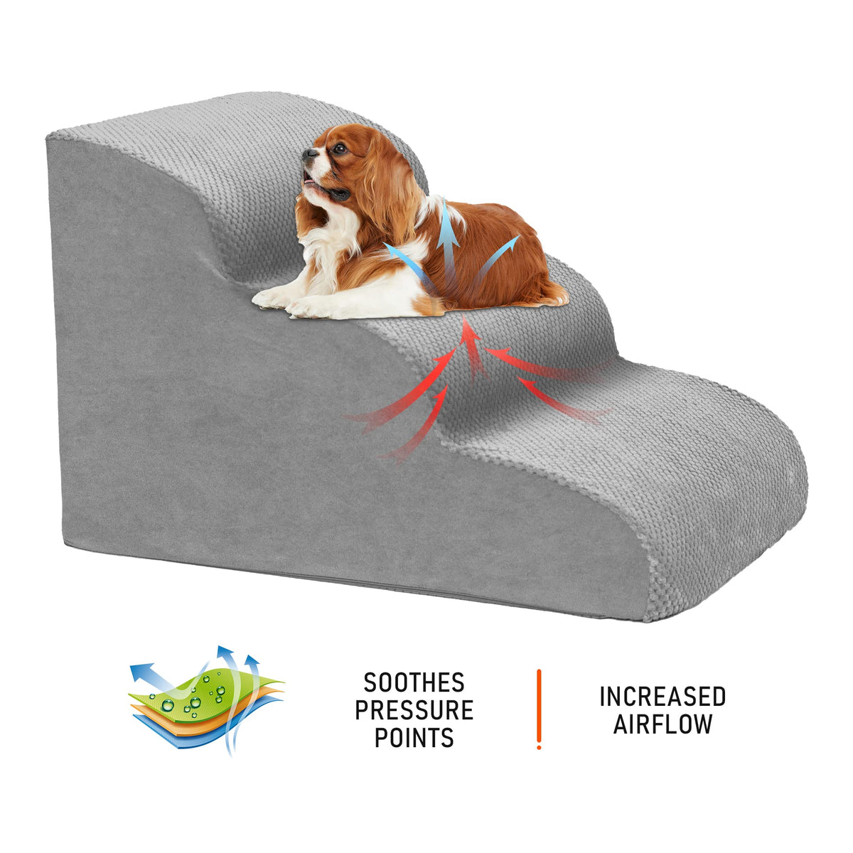 3 Tiers High Density Foam Non-Slip Dog Stairs X796
