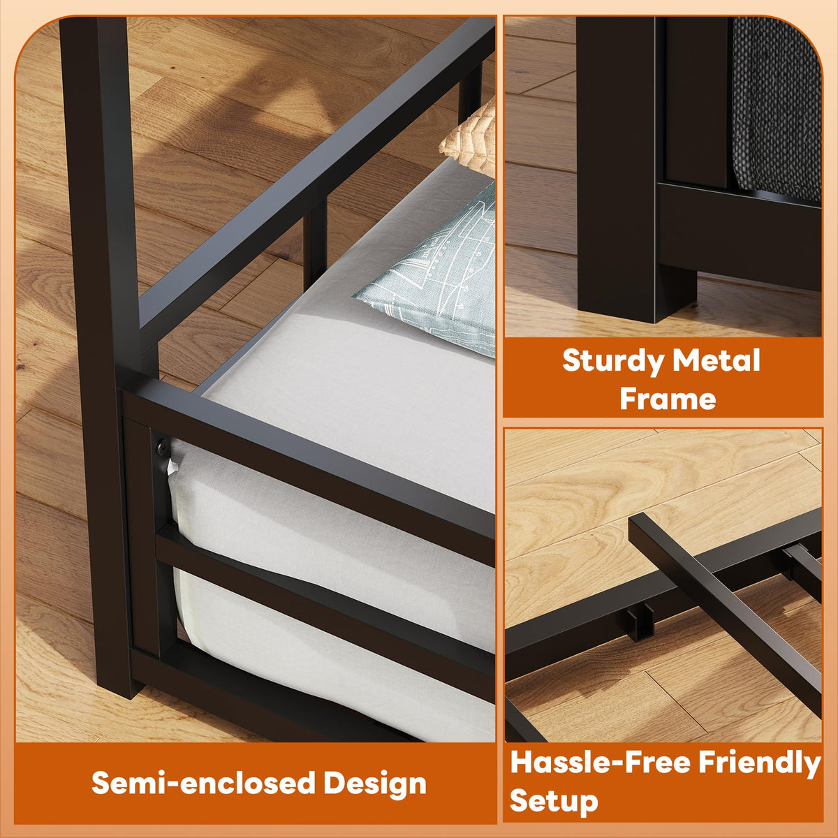 Twin Size Metal Floor Bed Frame M97290