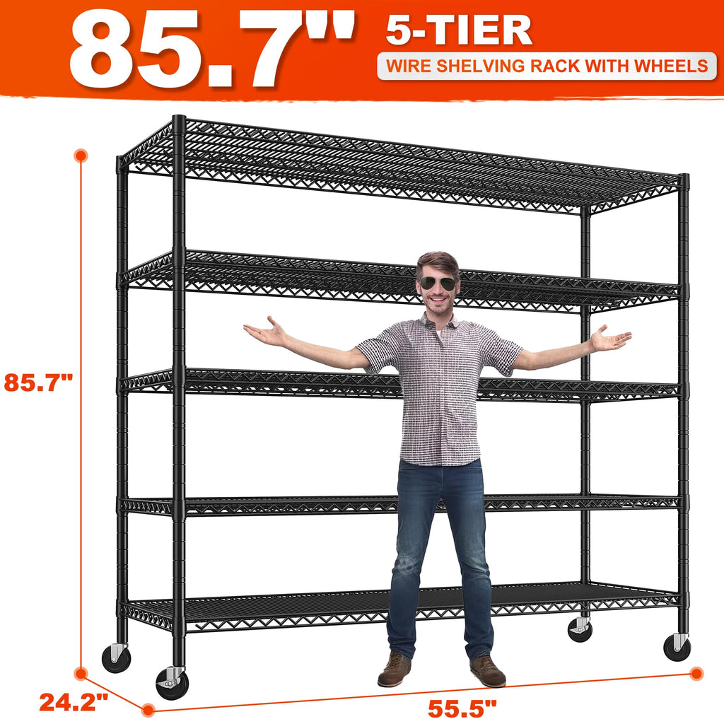85.7" 5-Tier Adjustable Garage Shelving G5618