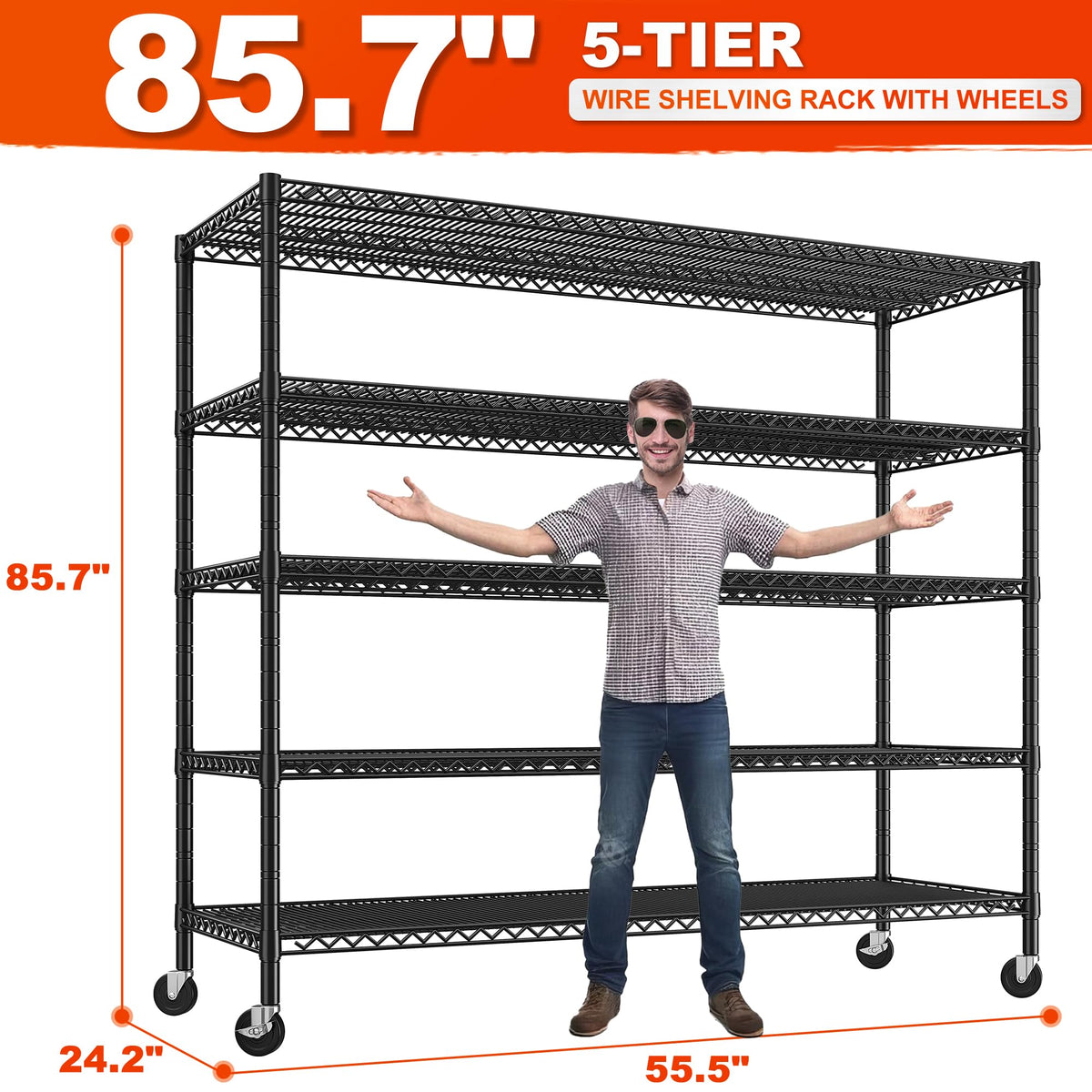 85.7" 5-Tier Adjustable Garage Shelving G5618