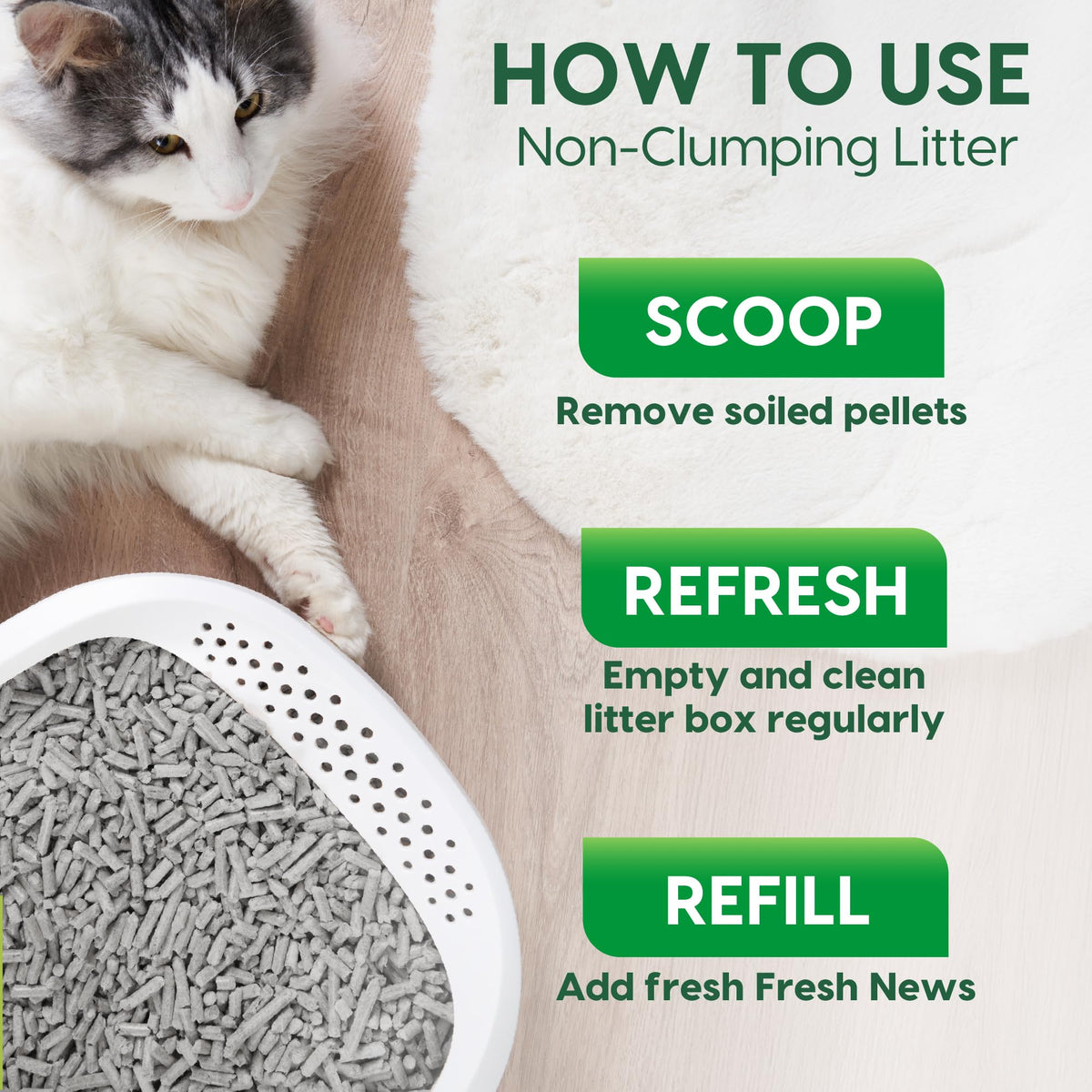 Paper Non-Clumping Cat Litter 12 Pound B888853