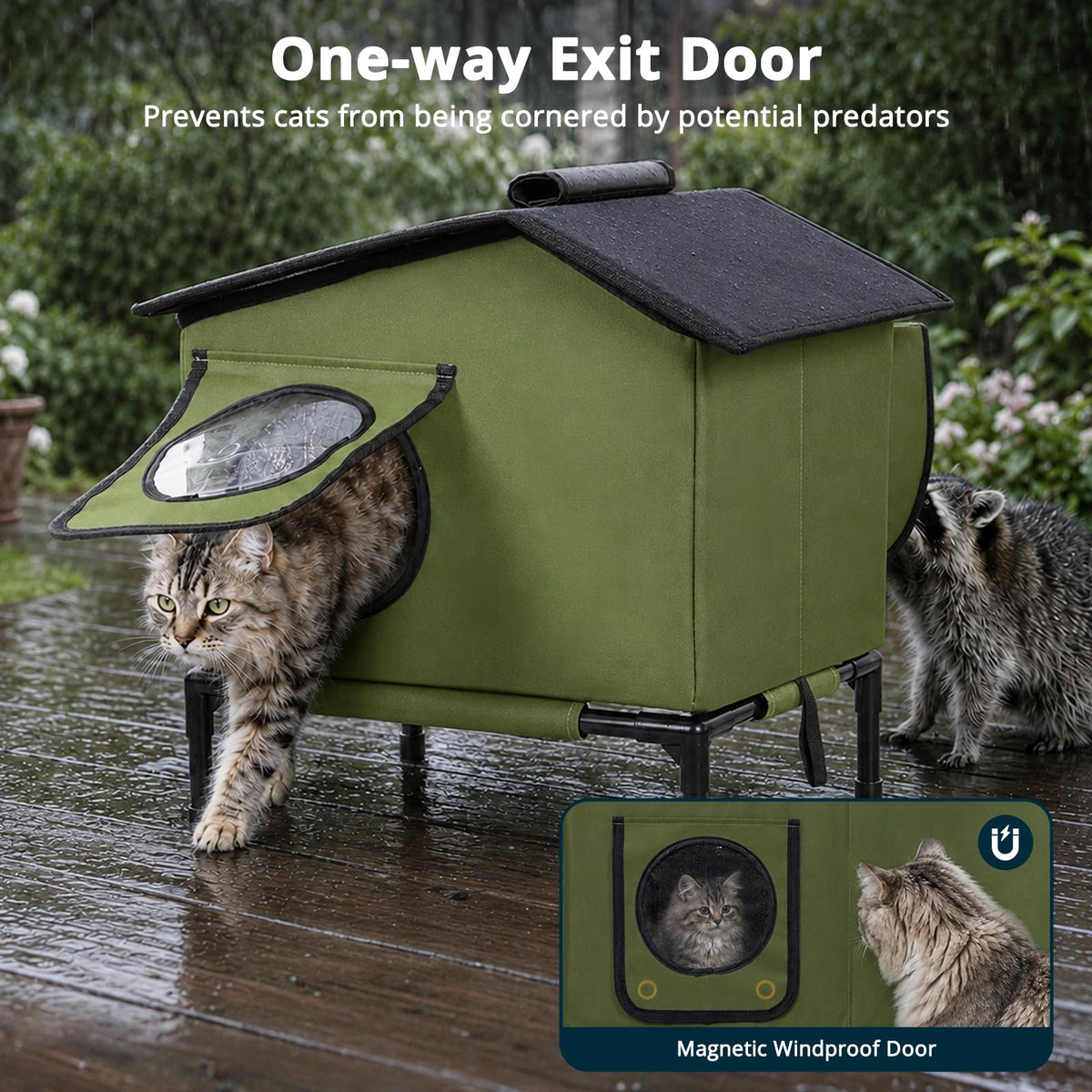 Weatherproof Insulated Outdoor Cat House C329