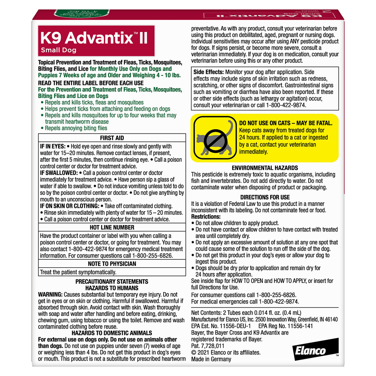 K9 Advantix II Small Dog 2-Mo Supply 60 Count F485