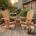 Set of 2 Light Brown Folding Wood Adirondack Chairs I881