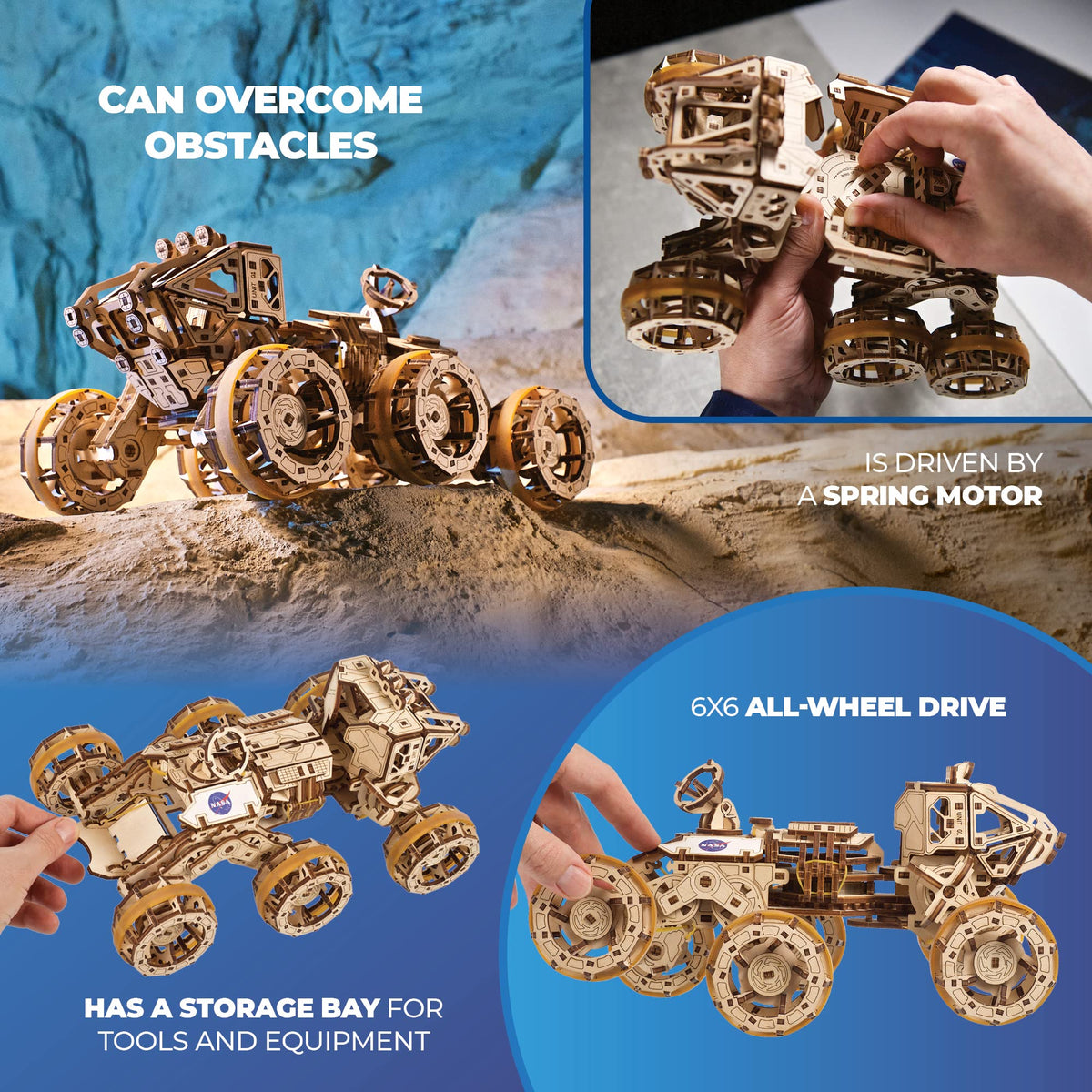 3D Wooden Puzzle Mechanical Model with Spring Drive W39768